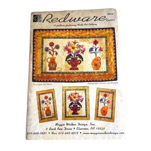 REDWARE Quilt Pattern Folk Art Pottery Maggie Walker Designs #MW28 2003 Floral